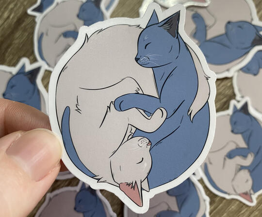 Cozy cattails sticker