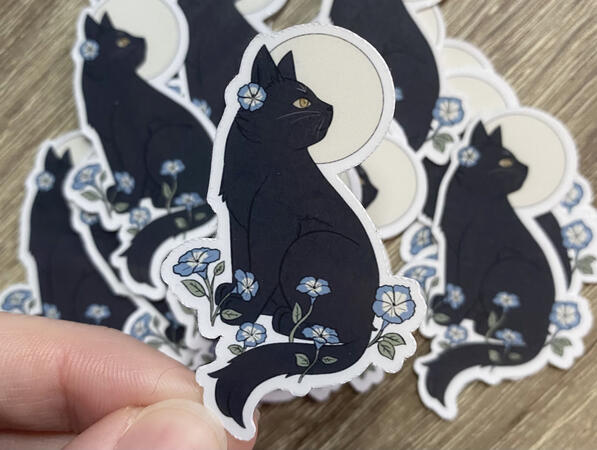 Moonflower cat sticker Moonflower cat sticker