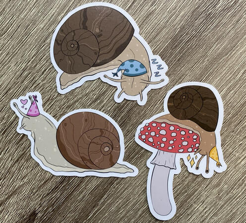 Party snail stickers Party snail stickers